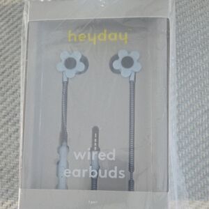 Heyday Floral Wired Earbuds - Light Blue NWT